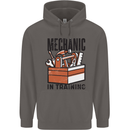 Mechanic in Training Funny Mens 80% Cotton Hoodie Charcoal