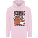 Mechanic in Training Funny Mens 80% Cotton Hoodie Light Pink
