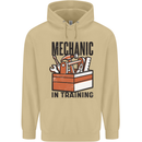 Mechanic in Training Funny Mens 80% Cotton Hoodie Sand