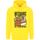 Mechanic in Training Funny Mens 80% Cotton Hoodie Yellow