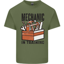 Mechanic in Training Funny Mens Cotton T-Shirt Tee Top Military Green