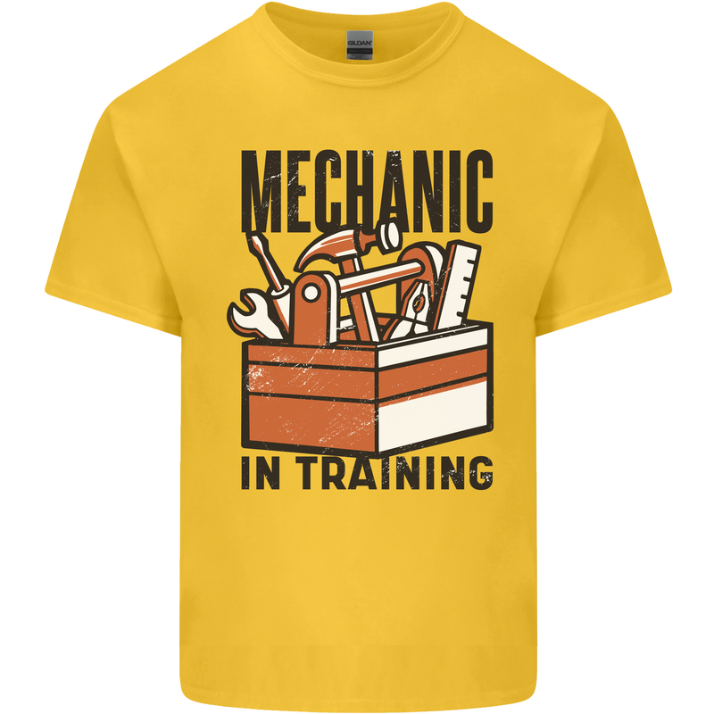 Mechanic in Training Funny Mens Cotton T-Shirt Tee Top Yellow