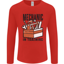 Mechanic in Training Funny Mens Long Sleeve T-Shirt Red