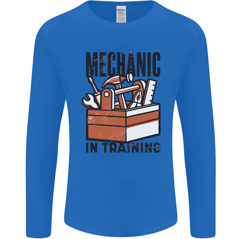 Mechanic in Training Funny Mens Long Sleeve T-Shirt Royal Blue