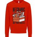 Mechanic in Training Funny Mens Sweatshirt Jumper Bright Red