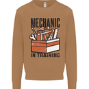 Mechanic in Training Funny Mens Sweatshirt Jumper Caramel Latte
