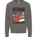 Mechanic in Training Funny Mens Sweatshirt Jumper Charcoal