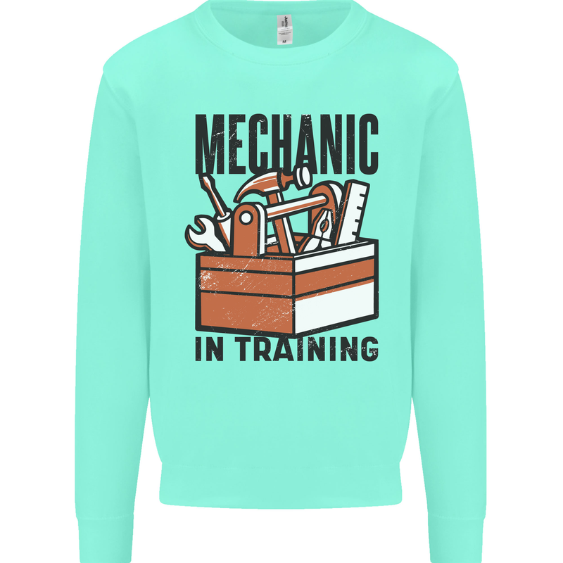 Mechanic in Training Funny Mens Sweatshirt Jumper Peppermint