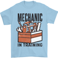 Mechanic in Training Funny Mens T-Shirt 100% Cotton Light Blue