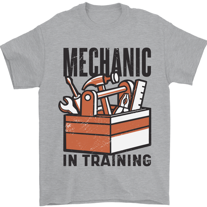 Mechanic in Training Funny Mens T-Shirt 100% Cotton Sports Grey