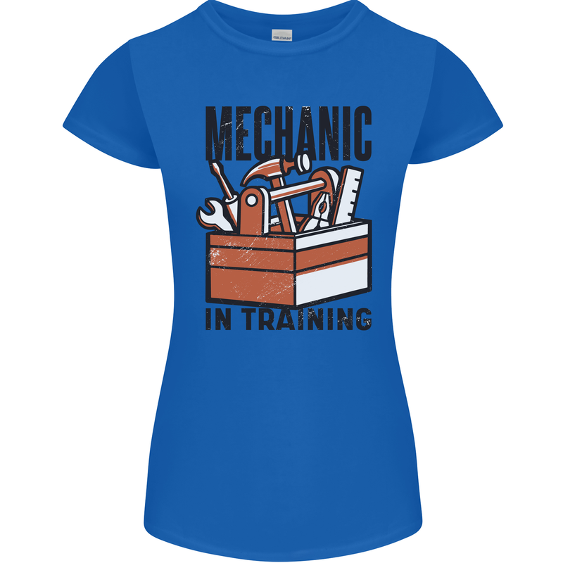 Mechanic in Training Funny Womens Petite Cut T-Shirt Royal Blue