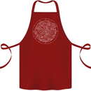 Mechanical Watch Line Drawing Timepiece Cotton Apron 100% Organic Maroon