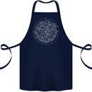 Mechanical Watch Line Drawing Timepiece Cotton Apron 100% Organic Navy Blue