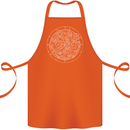 Mechanical Watch Line Drawing Timepiece Cotton Apron 100% Organic Orange