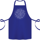 Mechanical Watch Line Drawing Timepiece Cotton Apron 100% Organic Royal Blue