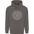Mechanical Watch Line Drawing Timepiece Mens 80% Cotton Hoodie Charcoal
