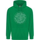 Mechanical Watch Line Drawing Timepiece Mens 80% Cotton Hoodie Irish Green