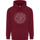 Mechanical Watch Line Drawing Timepiece Mens 80% Cotton Hoodie Maroon