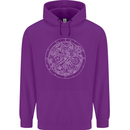 Mechanical Watch Line Drawing Timepiece Mens 80% Cotton Hoodie Purple