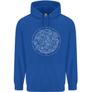 Mechanical Watch Line Drawing Timepiece Mens 80% Cotton Hoodie Royal Blue