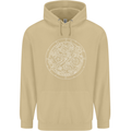 Mechanical Watch Line Drawing Timepiece Mens 80% Cotton Hoodie Sand