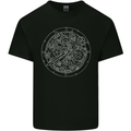 Mechanical Watch Line Drawing Timepiece Mens Cotton T-Shirt Tee Top Black