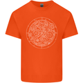 Mechanical Watch Line Drawing Timepiece Mens Cotton T-Shirt Tee Top Orange