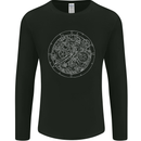 Mechanical Watch Line Drawing Timepiece Mens Long Sleeve T-Shirt Black