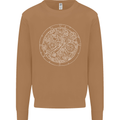 Mechanical Watch Line Drawing Timepiece Mens Sweatshirt Jumper Caramel Latte