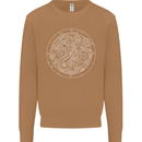 Mechanical Watch Line Drawing Timepiece Mens Sweatshirt Jumper Caramel Latte