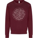 Mechanical Watch Line Drawing Timepiece Mens Sweatshirt Jumper Maroon