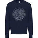 Mechanical Watch Line Drawing Timepiece Mens Sweatshirt Jumper Navy Blue