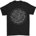Mechanical Watch Line Drawing Timepiece Mens T-Shirt Cotton Gildan Black
