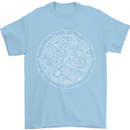 Mechanical Watch Line Drawing Timepiece Mens T-Shirt Cotton Gildan Light Blue