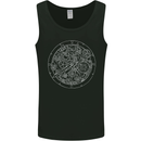 Mechanical Watch Line Drawing Timepiece Mens Vest Tank Top Black