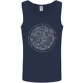 Mechanical Watch Line Drawing Timepiece Mens Vest Tank Top Navy Blue