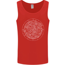 Mechanical Watch Line Drawing Timepiece Mens Vest Tank Top Red