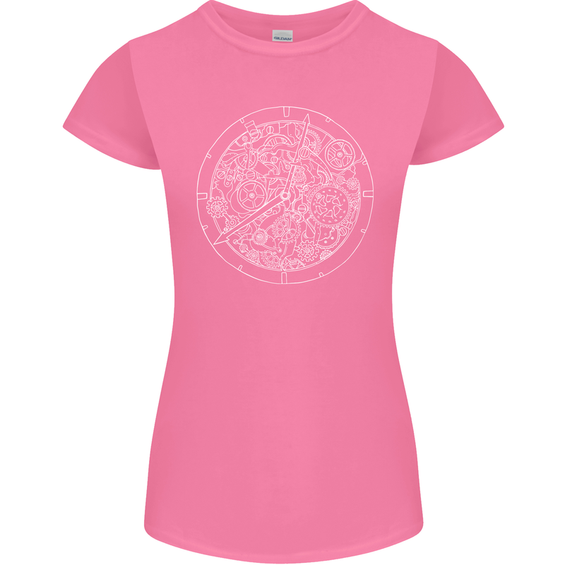 Mechanical Watch Line Drawing Timepiece Womens Petite Cut T-Shirt Azalea
