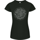 Mechanical Watch Line Drawing Timepiece Womens Petite Cut T-Shirt Black