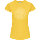 Mechanical Watch Line Drawing Timepiece Womens Petite Cut T-Shirt Yellow
