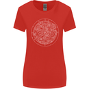 Mechanical Watch Line Drawing Timepiece Womens Wider Cut T-Shirt Red