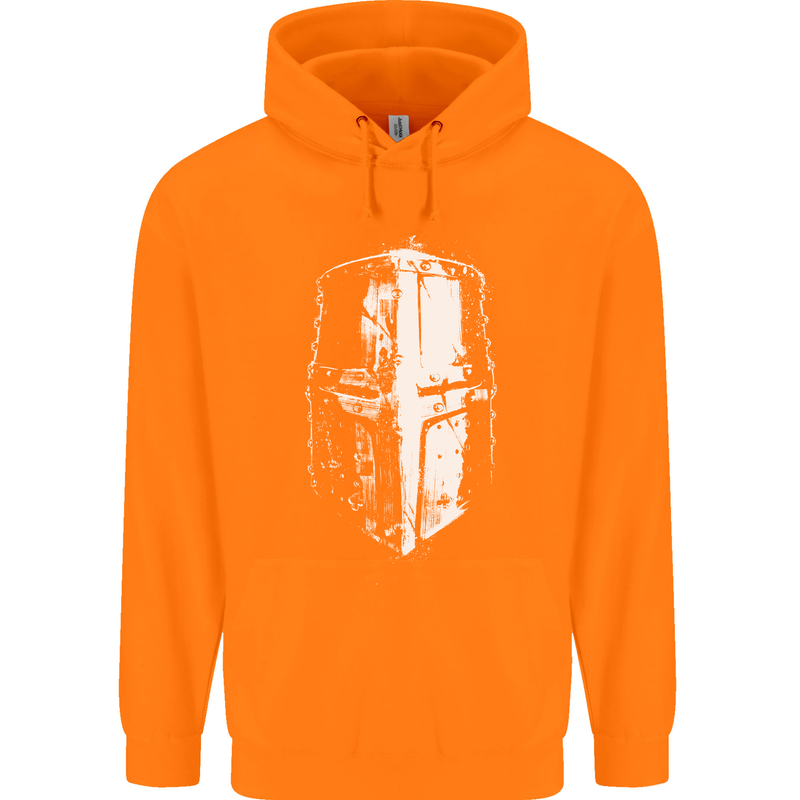Medieval Helmet Gym Training Top Bodybuilding Childrens Kids Hoodie Orange