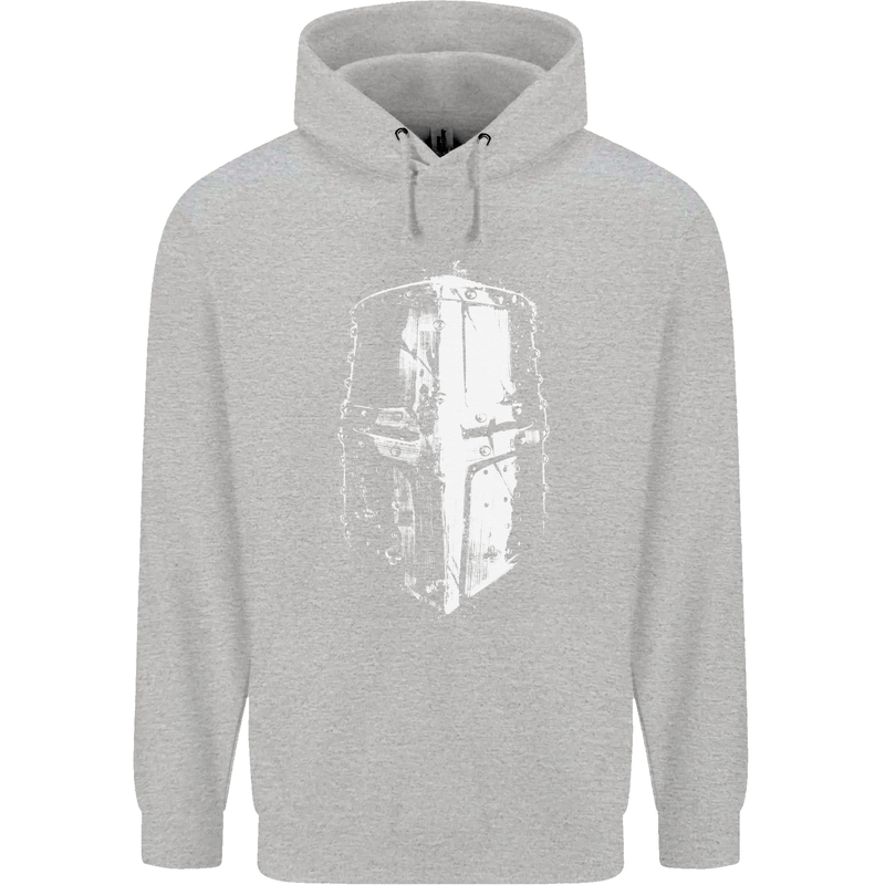 Medieval Helmet Gym Training Top Bodybuilding Childrens Kids Hoodie Sports Grey
