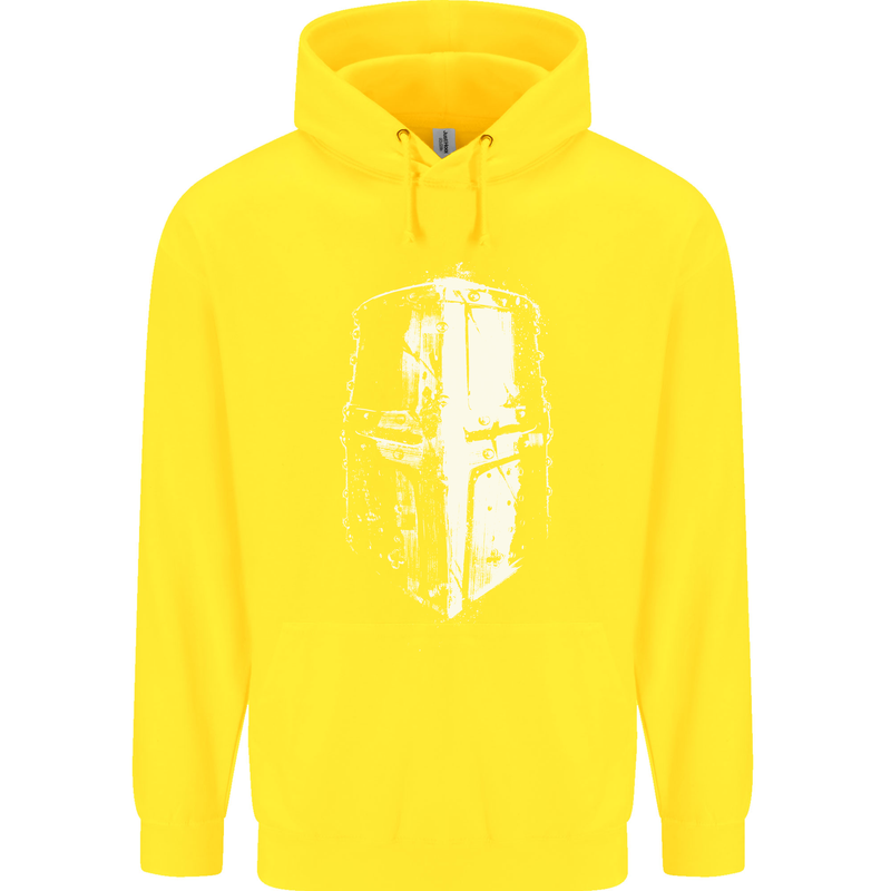Medieval Helmet Gym Training Top Bodybuilding Childrens Kids Hoodie Yellow