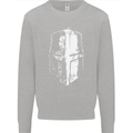 Medieval Helmet Gym Training Top Bodybuilding Kids Sweatshirt Jumper Sports Grey