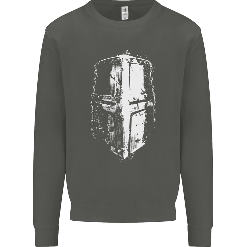 Medieval Helmet Gym Training Top Bodybuilding Kids Sweatshirt Jumper Storm Grey