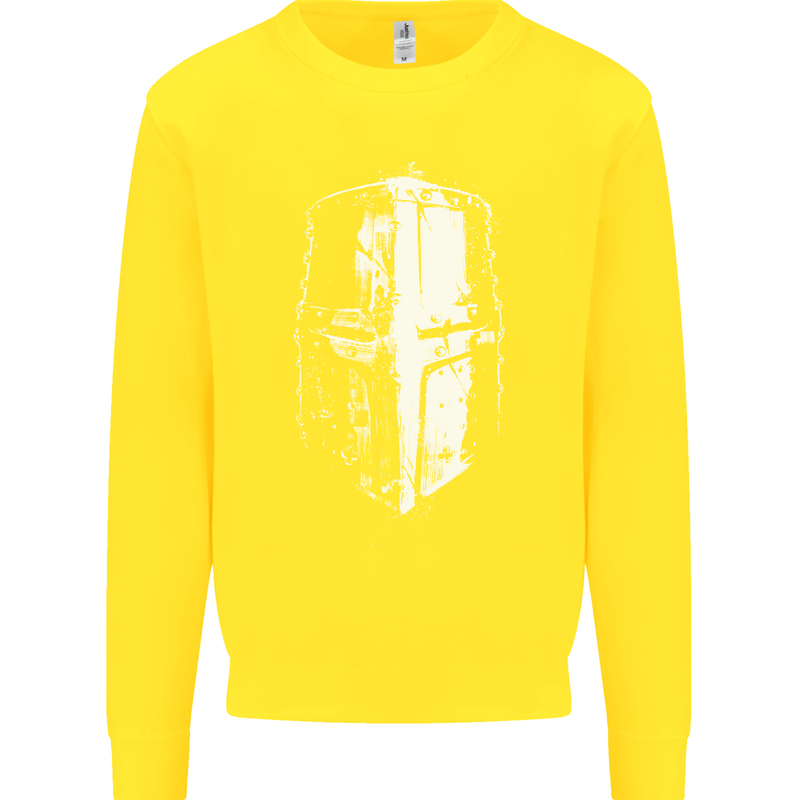 Medieval Helmet Gym Training Top Bodybuilding Kids Sweatshirt Jumper Yellow