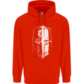 Medieval Helmet Gym Training Top Bodybuilding Mens 80% Cotton Hoodie Bright Red