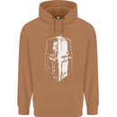 Medieval Helmet Gym Training Top Bodybuilding Mens 80% Cotton Hoodie Caramel Latte