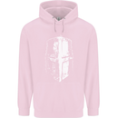 Medieval Helmet Gym Training Top Bodybuilding Mens 80% Cotton Hoodie Light Pink